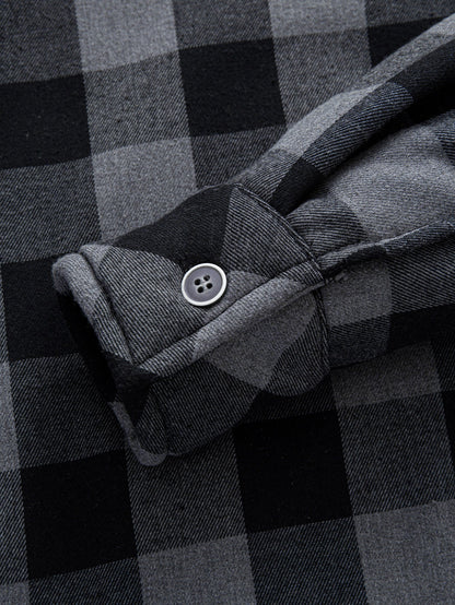 Teddy Lined Plaid Hooded Shirt