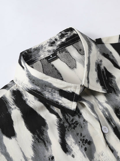 Brushstroke Print Button Up Shirt