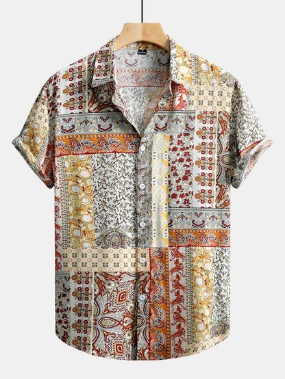 Paisley Floral Print Button Up Shirt