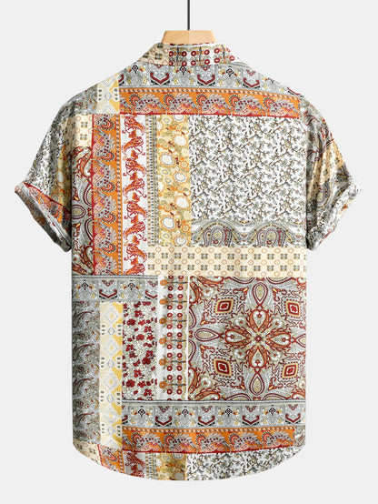 Paisley Floral Print Button Up Shirt