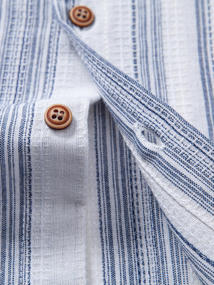 Stripe Linen Look Button Up Shirt
