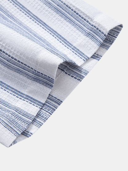 Stripe Linen Look Button Up Shirt
