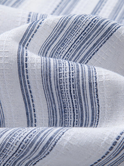 Stripe Linen Look Button Up Shirt