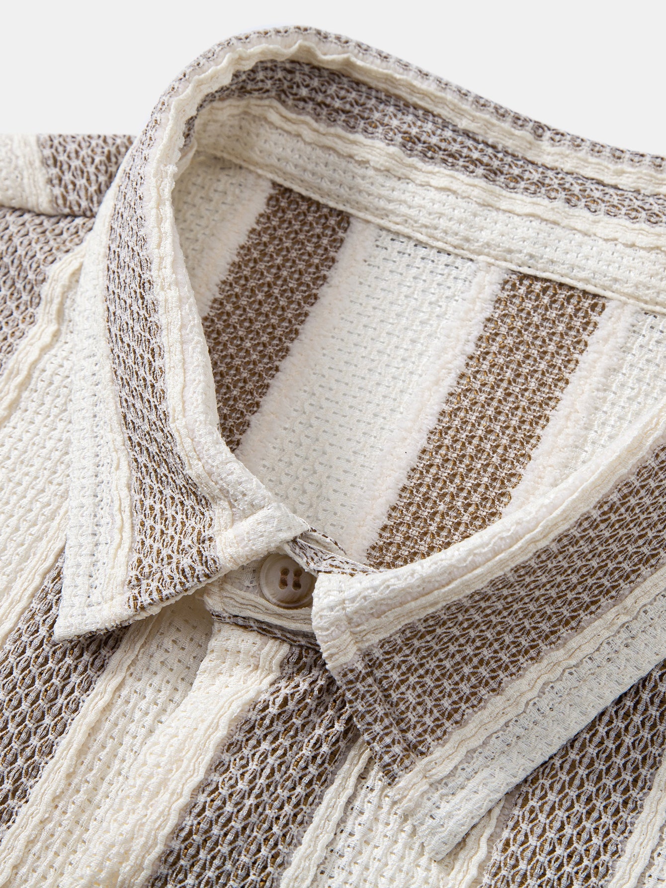 Textured Striped Button Up Shirt
