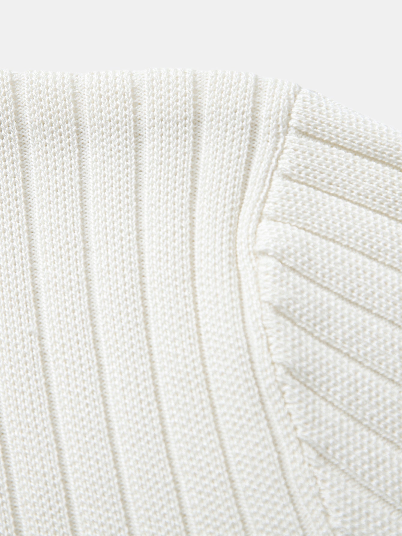 Ribbed Crew Neck Knit T-Shirt