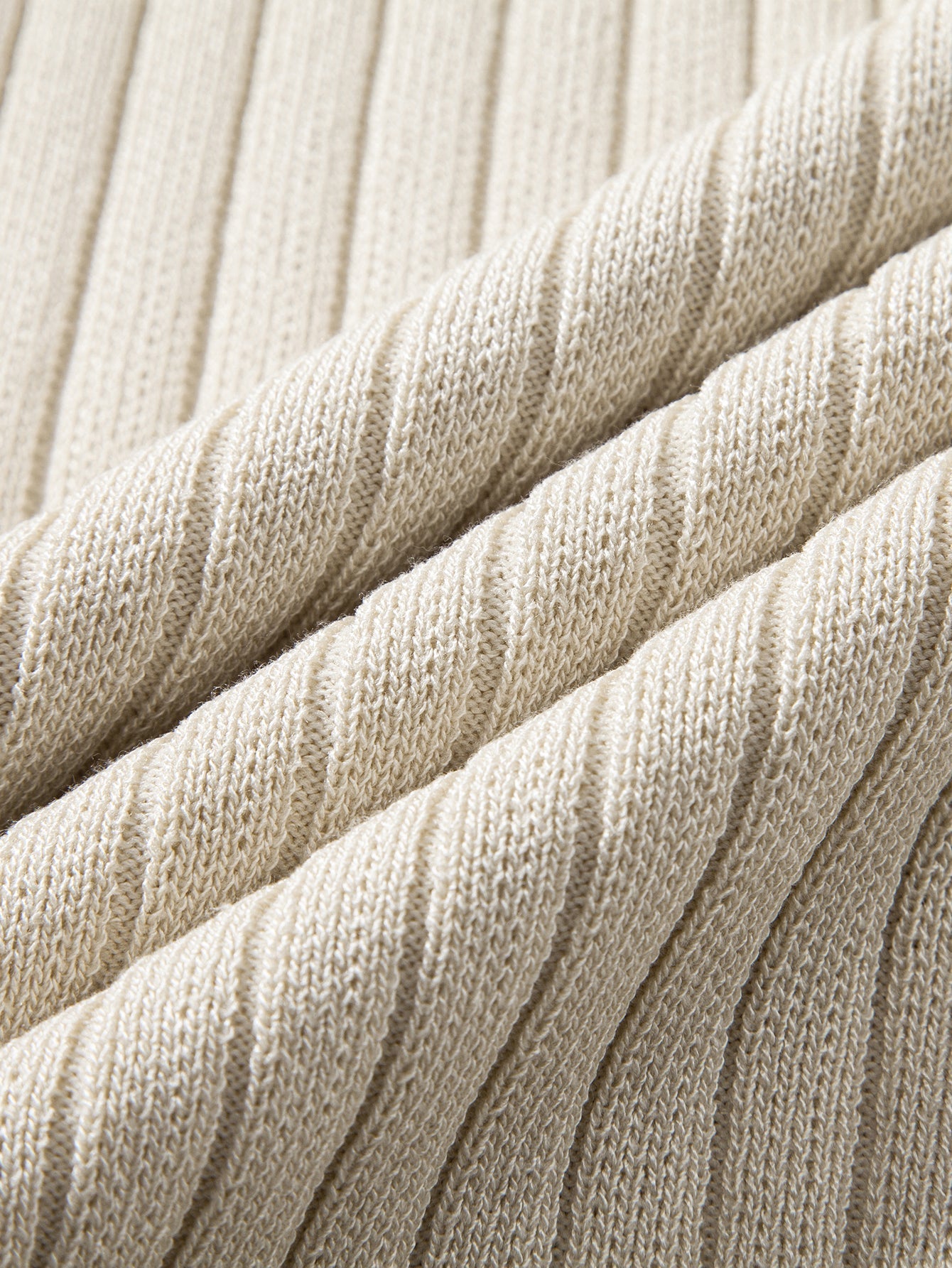 Ribbed Quarter Zip Knit Polo