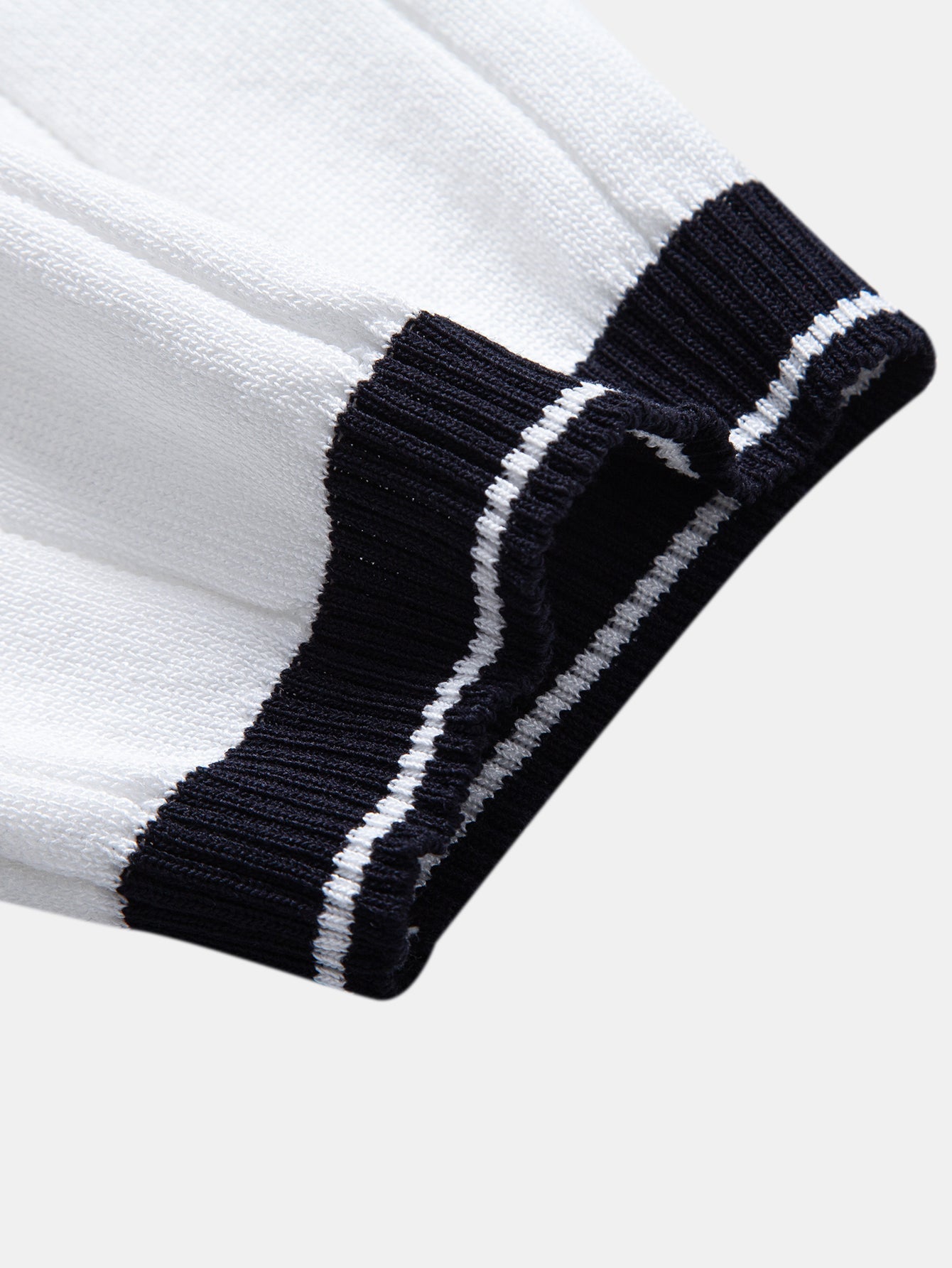 Contrast Trim Ribbed Johnny Collar Knit Polo