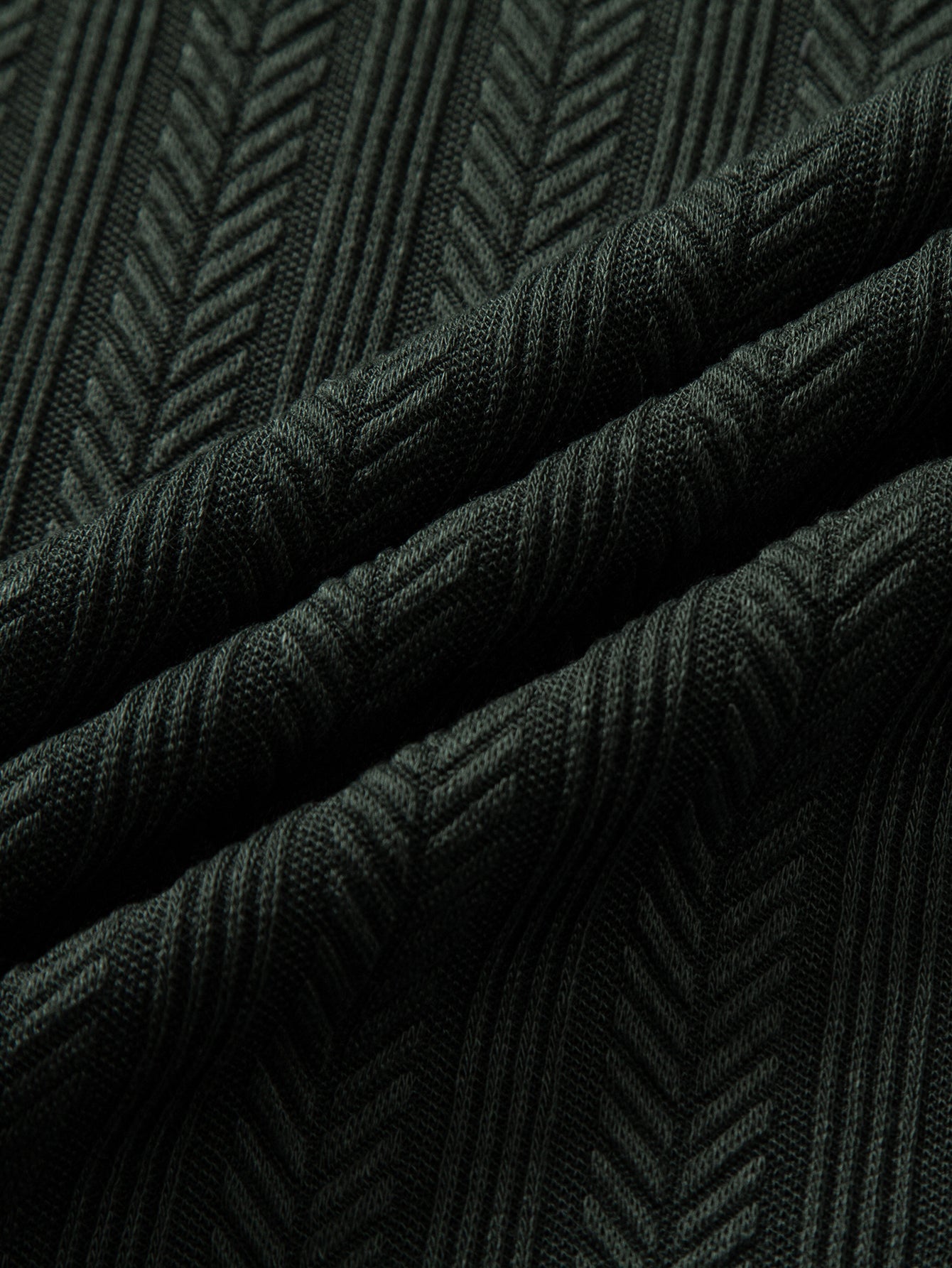 Textured Zipper Polo