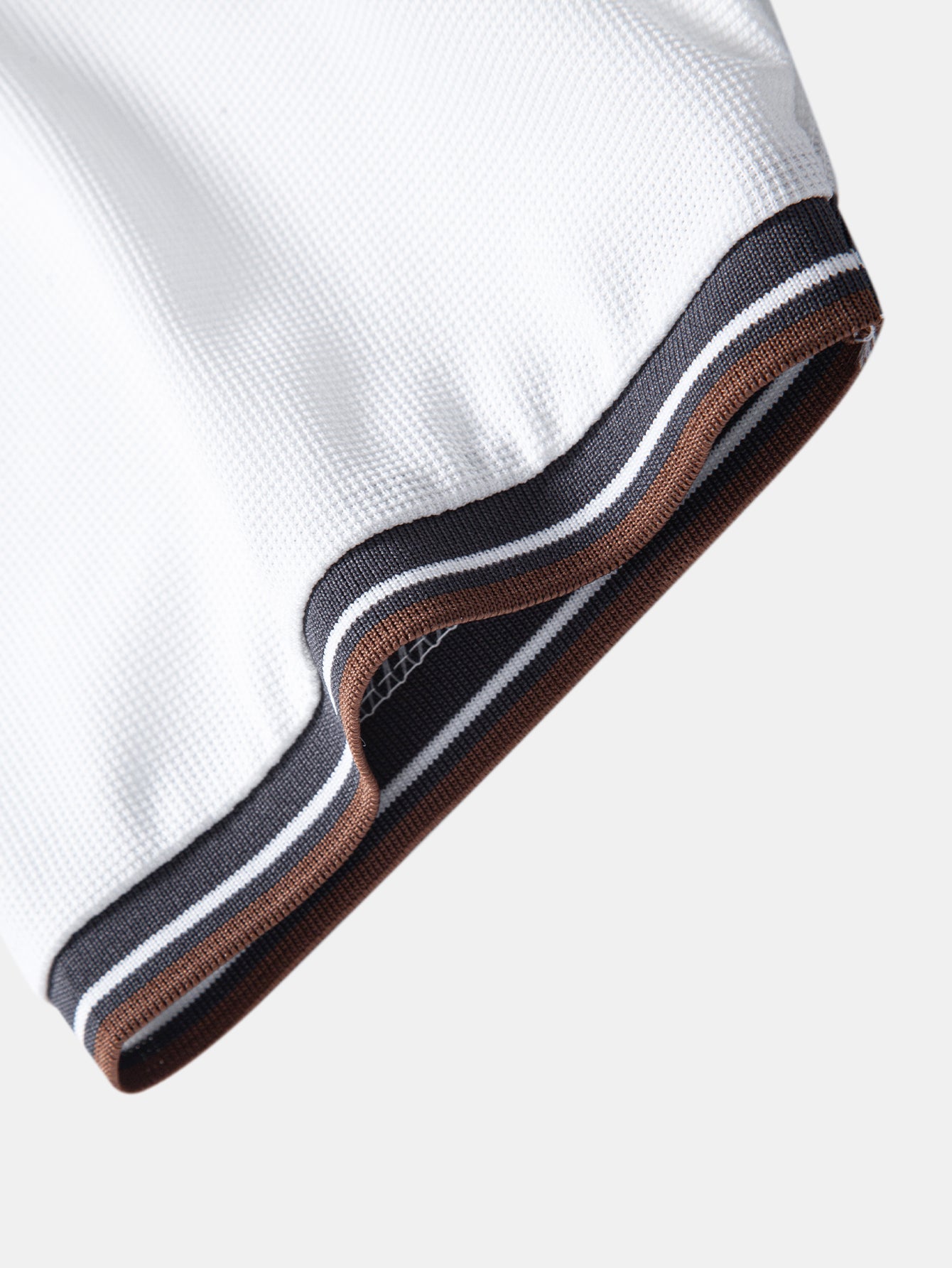 Contrast Trim Waffle Johnny Collar Polo