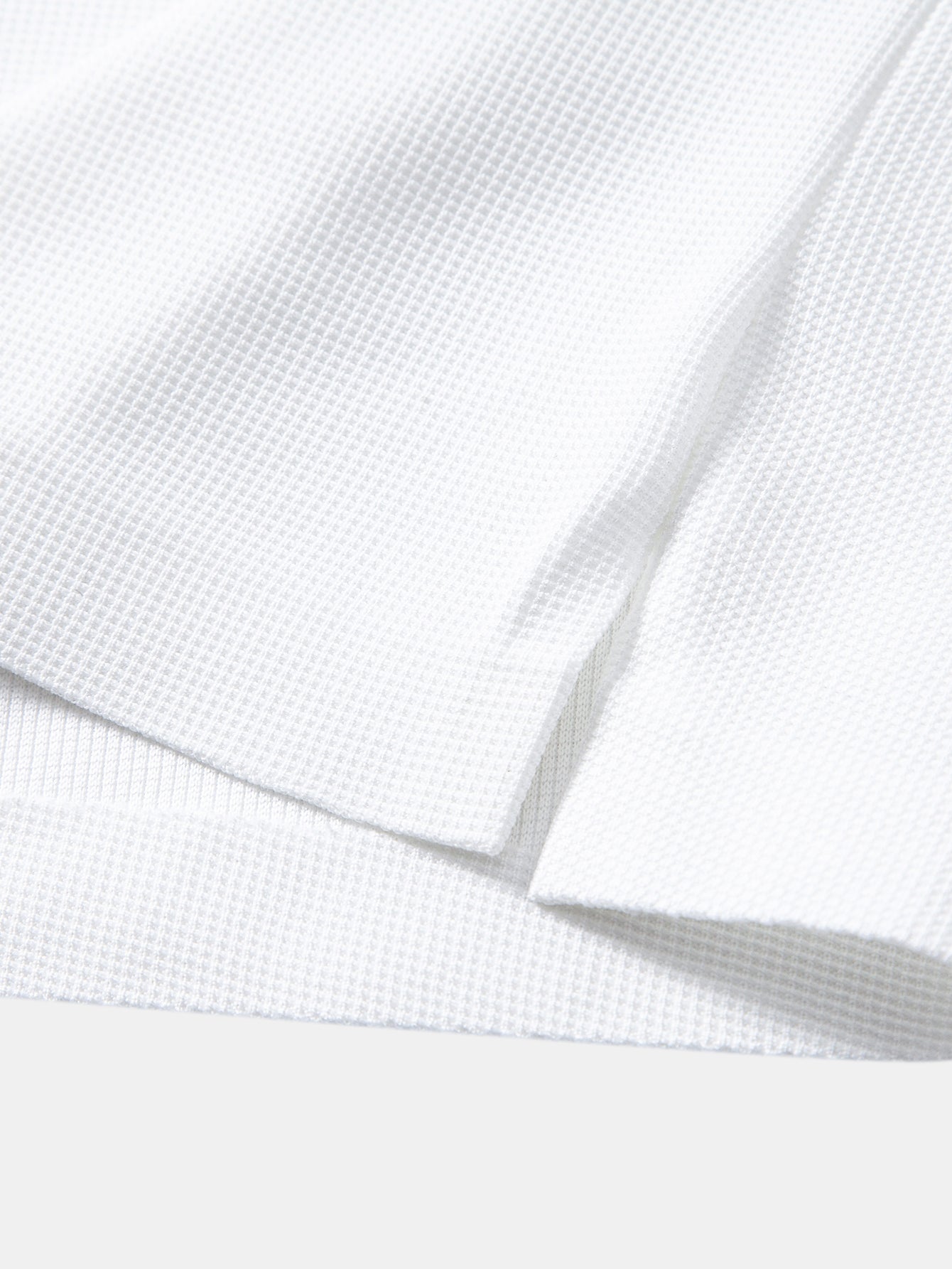 Contrast Trim Waffle Johnny Collar Polo