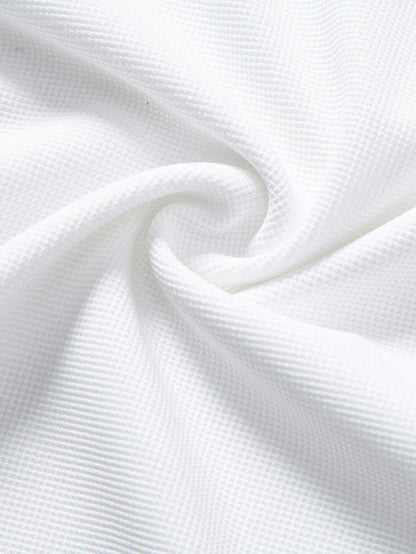 Contrast Trim Waffle Johnny Collar Polo