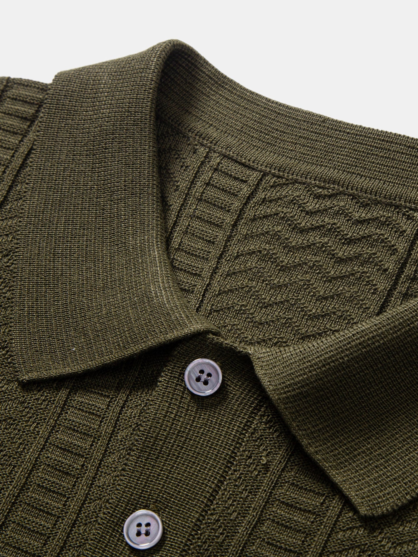 Geometric Jacquard Knit Polo