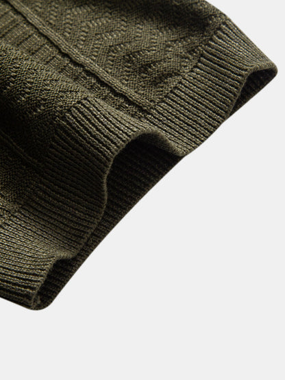 Geometric Jacquard Knit Polo