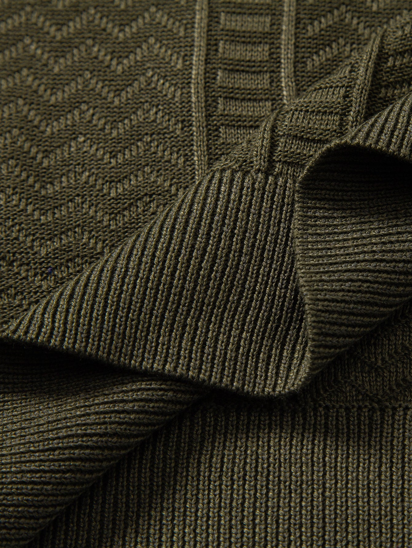 Geometric Jacquard Knit Polo