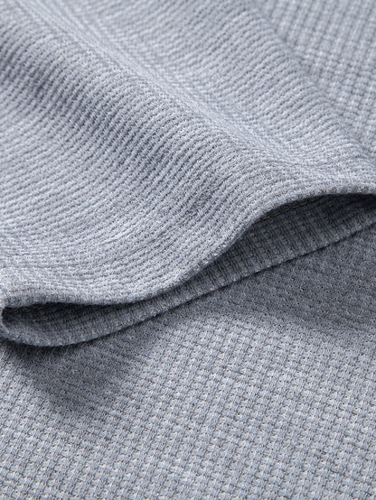 2 In 1 Henley Collar Waffle T-Shirt