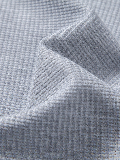 2 In 1 Henley Collar Waffle T-Shirt