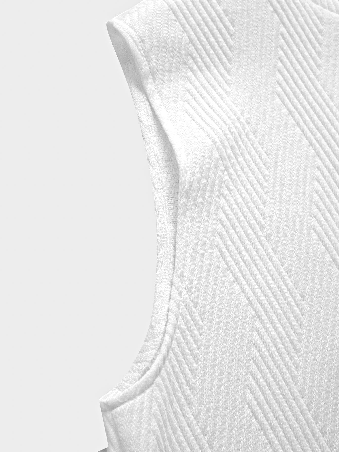 Striped Jacquard Sleeveless Hooded T-Shirt