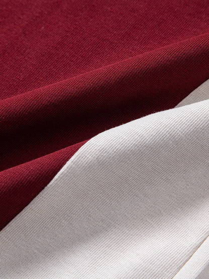Contrast Piping V-Neck Raglan Sleeve T-Shirt