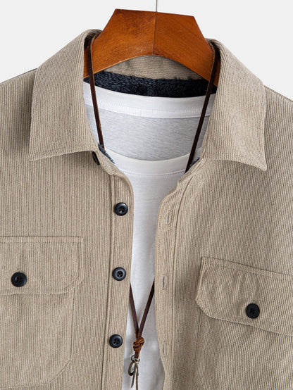 Teddy Lined Long Sleeve Corduroy Shirt