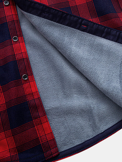 Flannel Fleece Lined Plaid Button Up Shirt