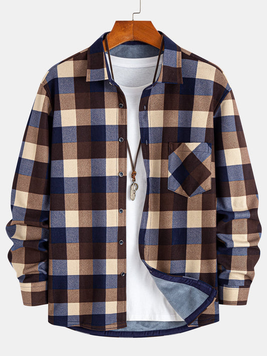 Flannel Fleece Lined Plaid Shirt
