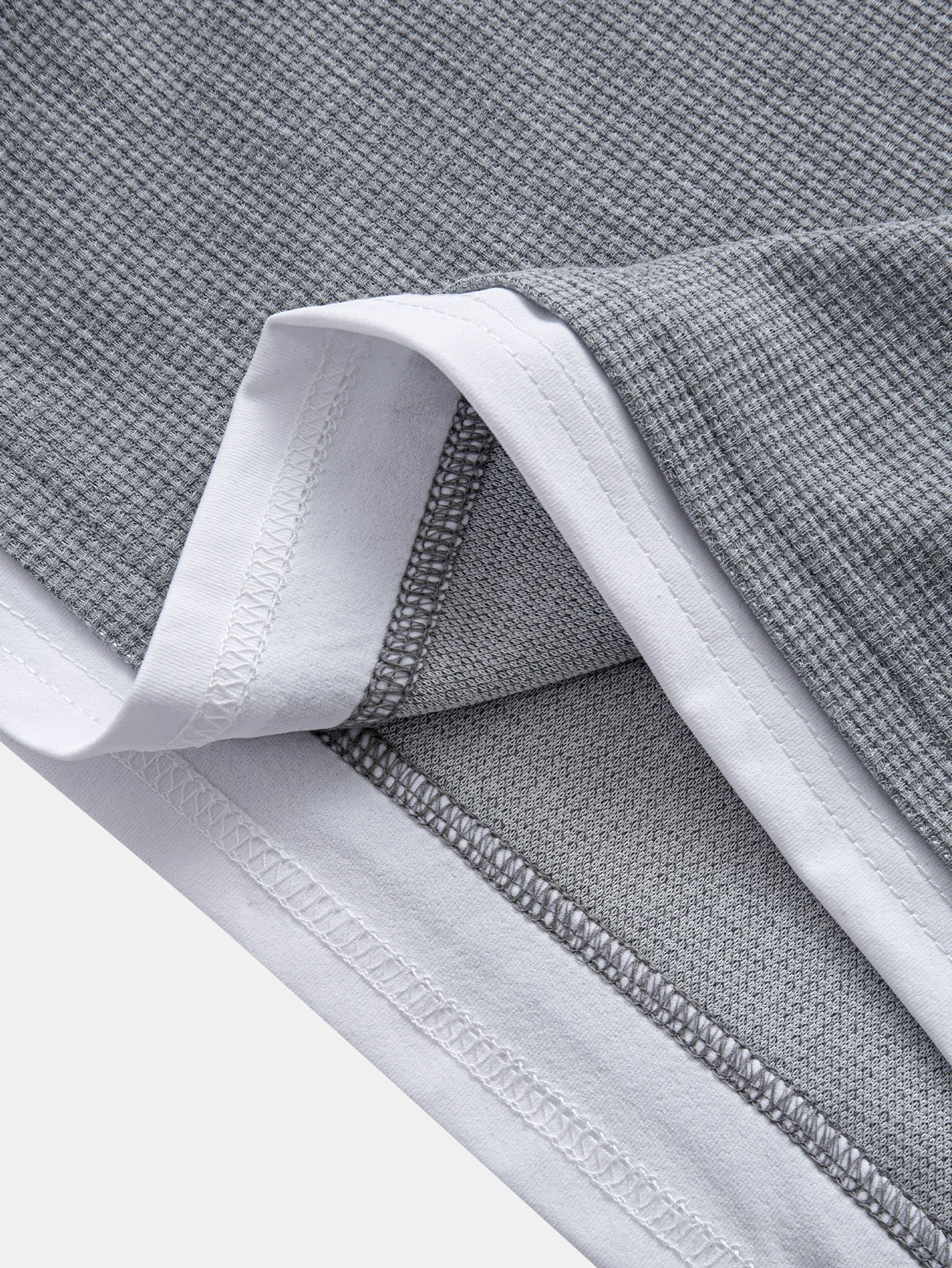 Relax Fit 2 In 1 Notched Collar Waffle T-Shirt