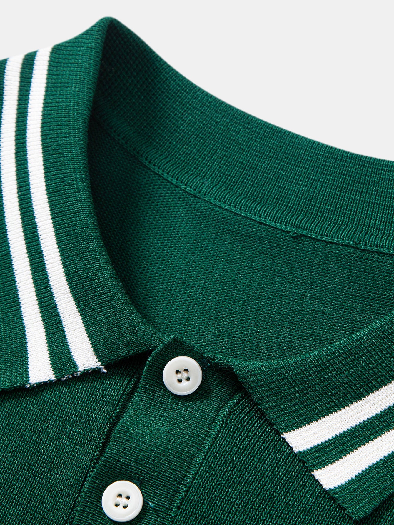 Contrast Trim Twisted Jacquard Knit Polo