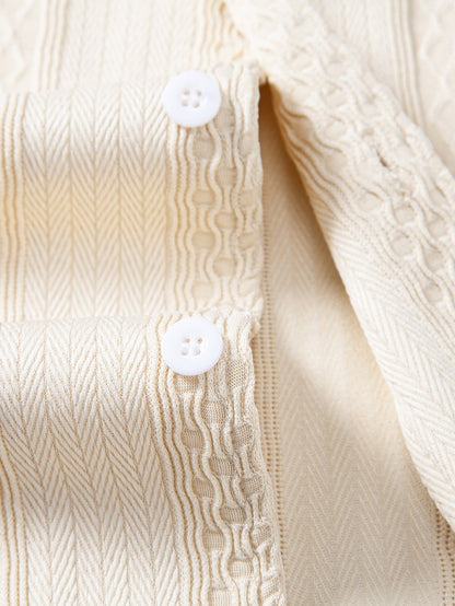Geometric Jacquard Button Up Shirt