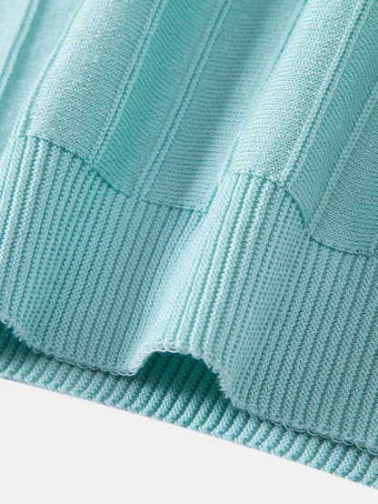 Stripe Johnny Collar Knit Polo