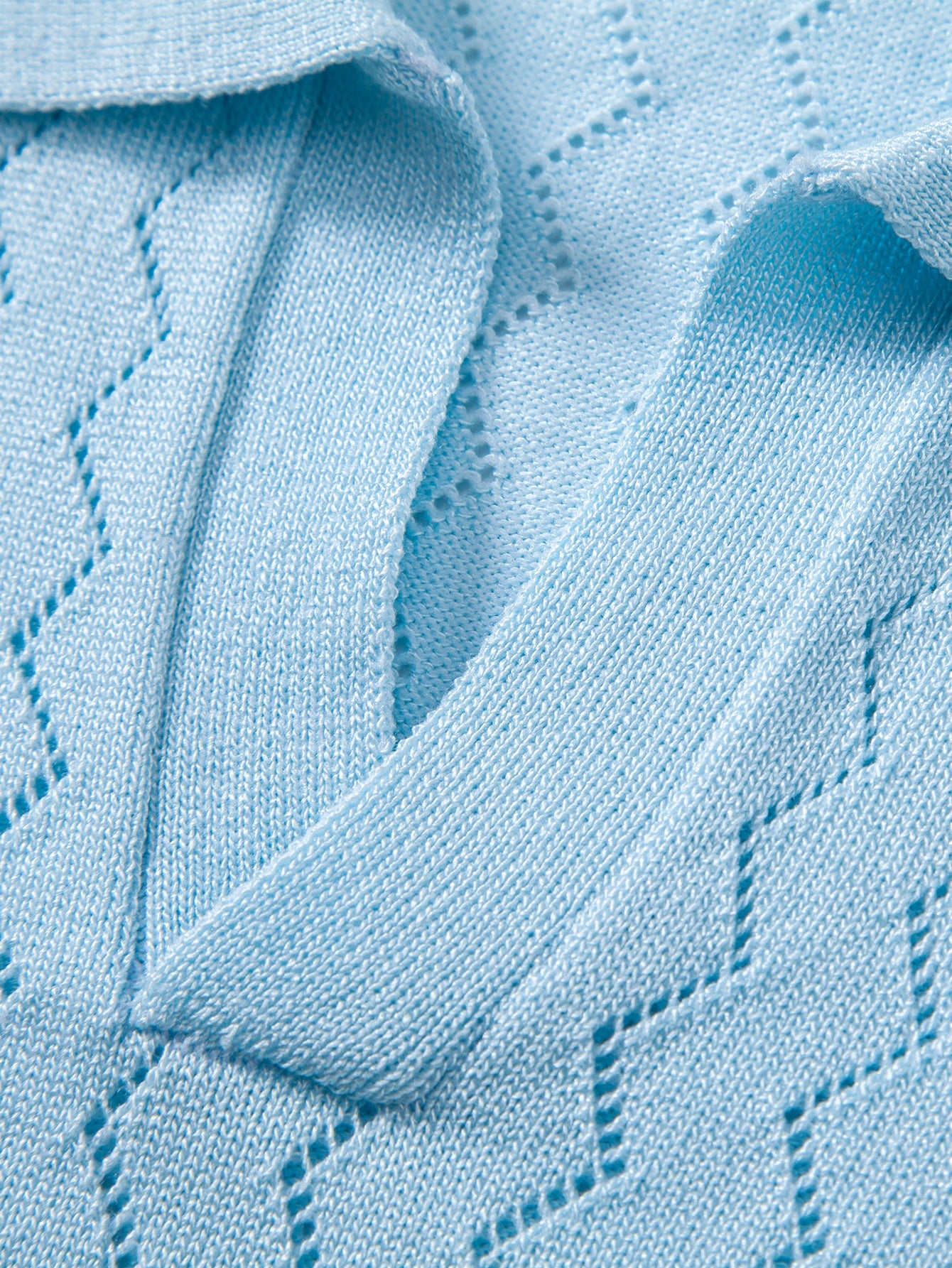 Zig Zag Open Knit  Polo