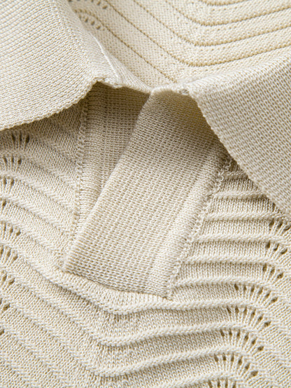 Wave Johnny Collar Knit Polo