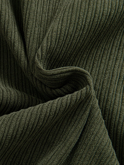 Long Sleeve Corduroy Pocket Button Up Shirt