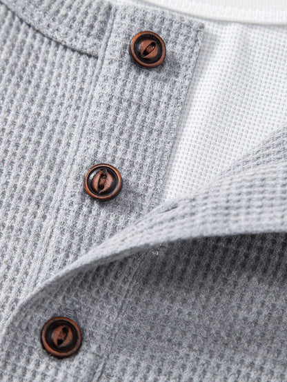 2 In 1 Waffle Henley Shirt