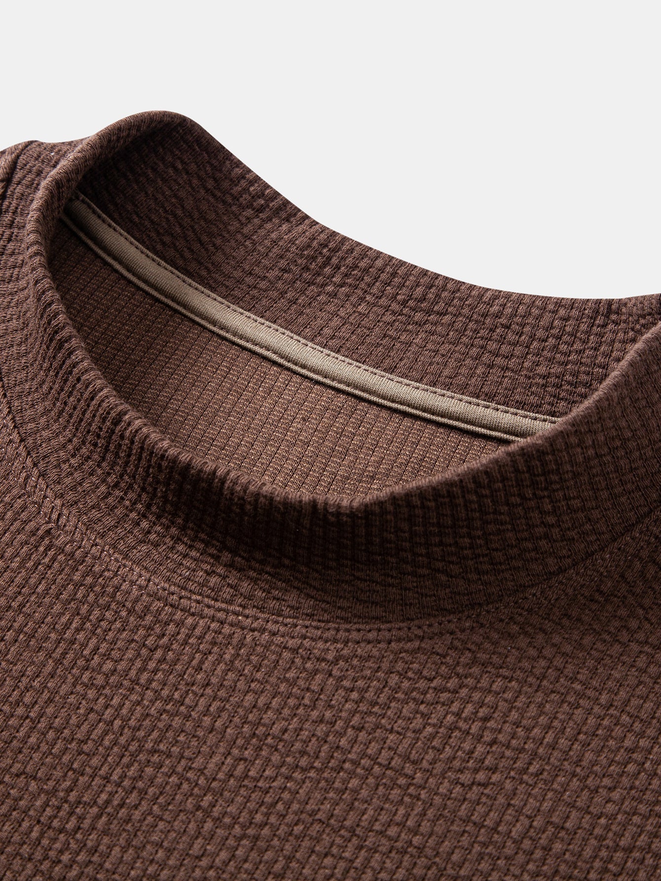 Ribbed Mock Neck T-Shirt