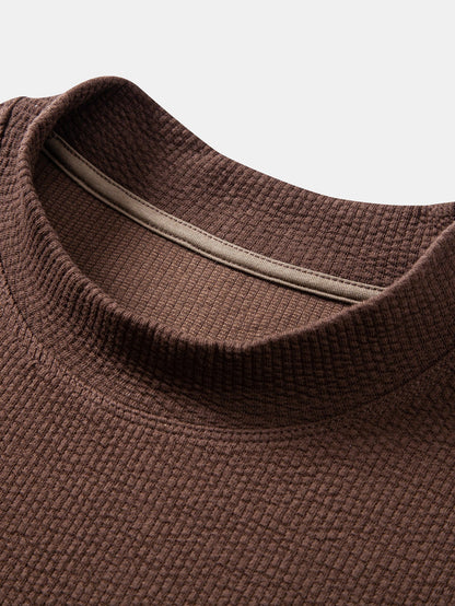 Ribbed Mock Neck T-Shirt