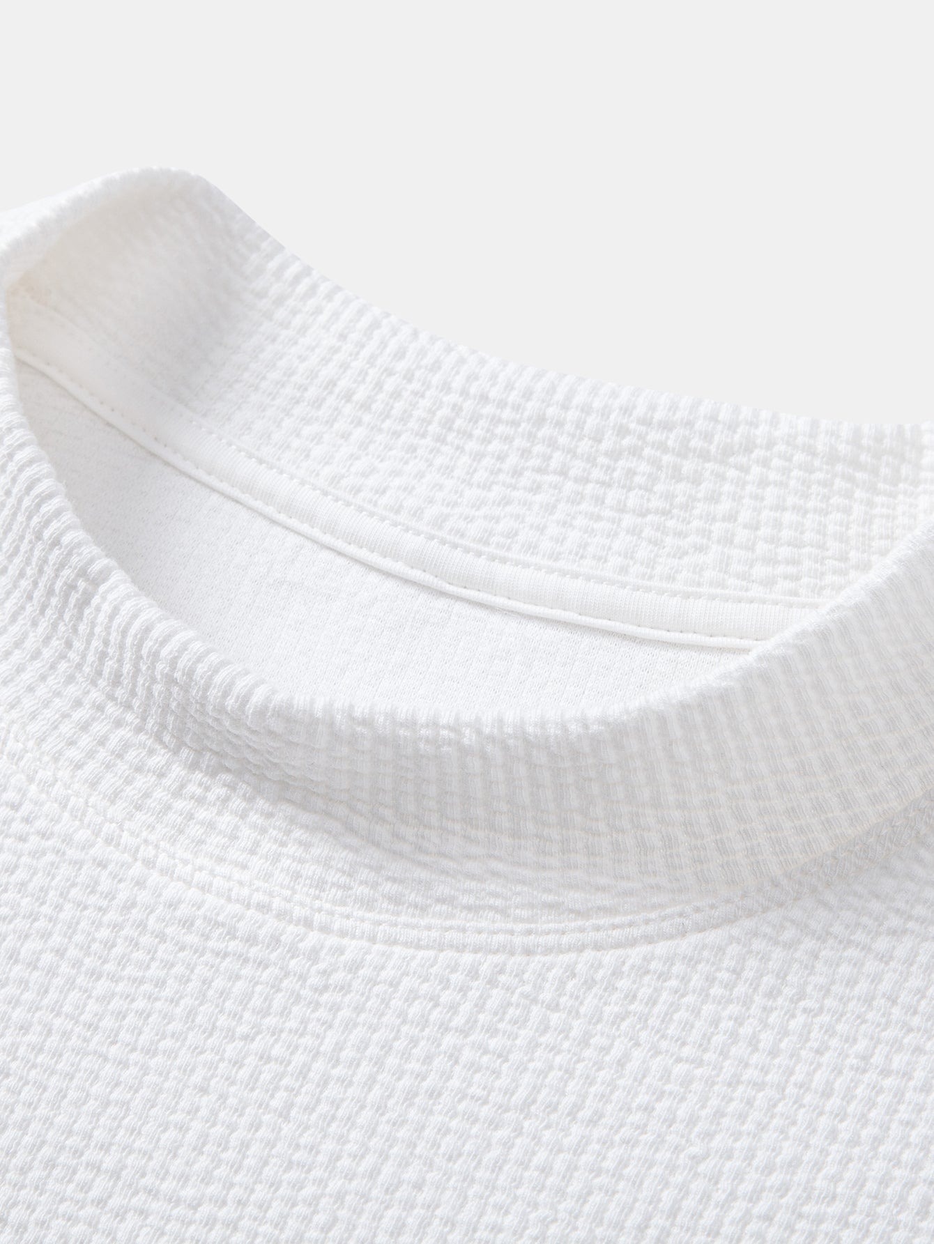 Ribbed Mock Neck T-Shirt
