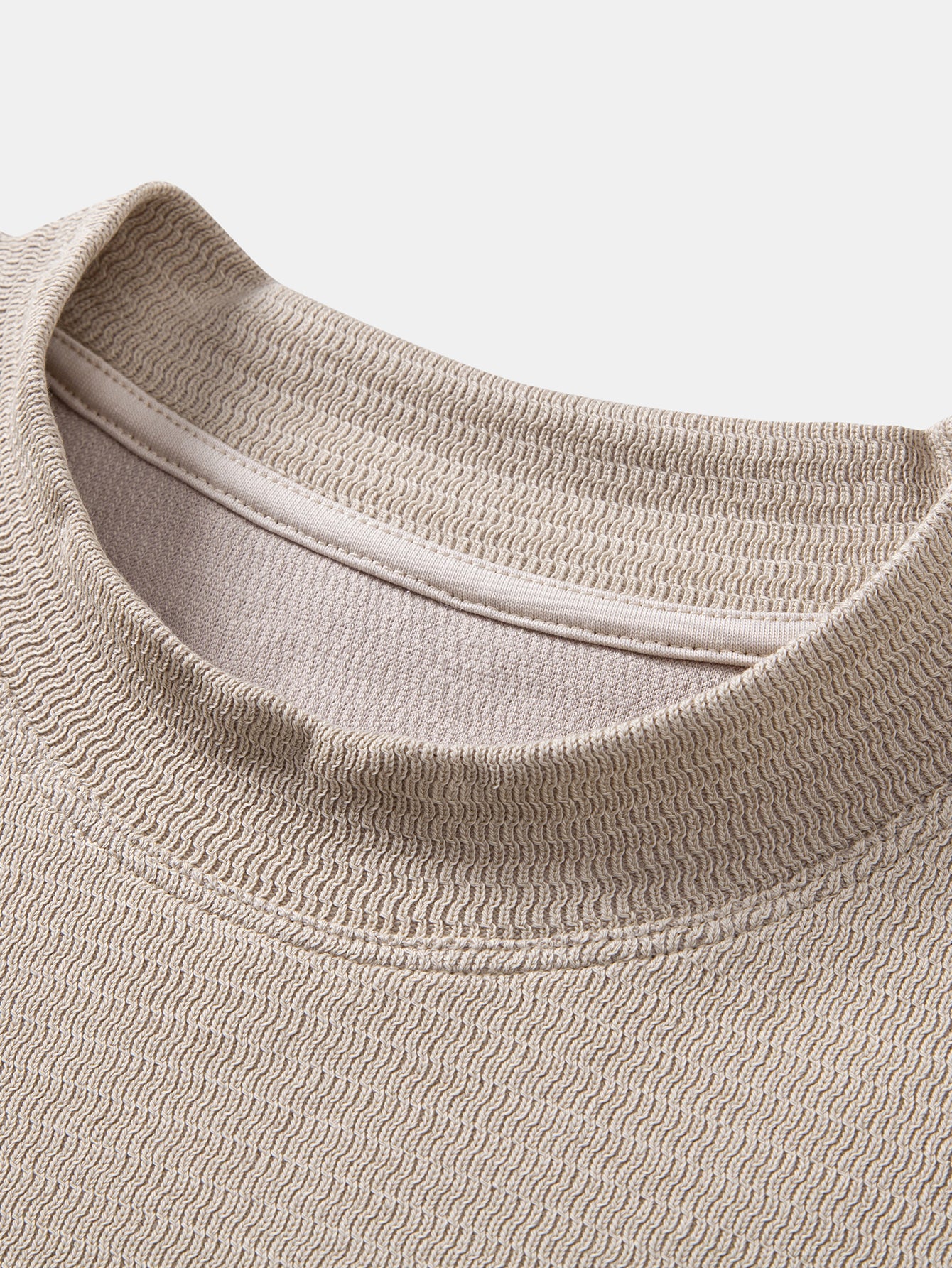 Textured Mock Neck T-Shirt