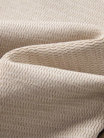 Textured Mock Neck T-Shirt