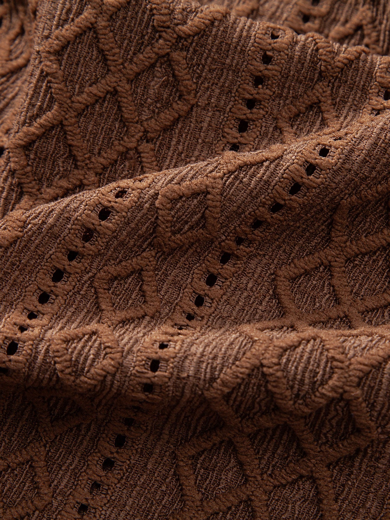 Geometry Rhombus Jacquard Button Up Shirt