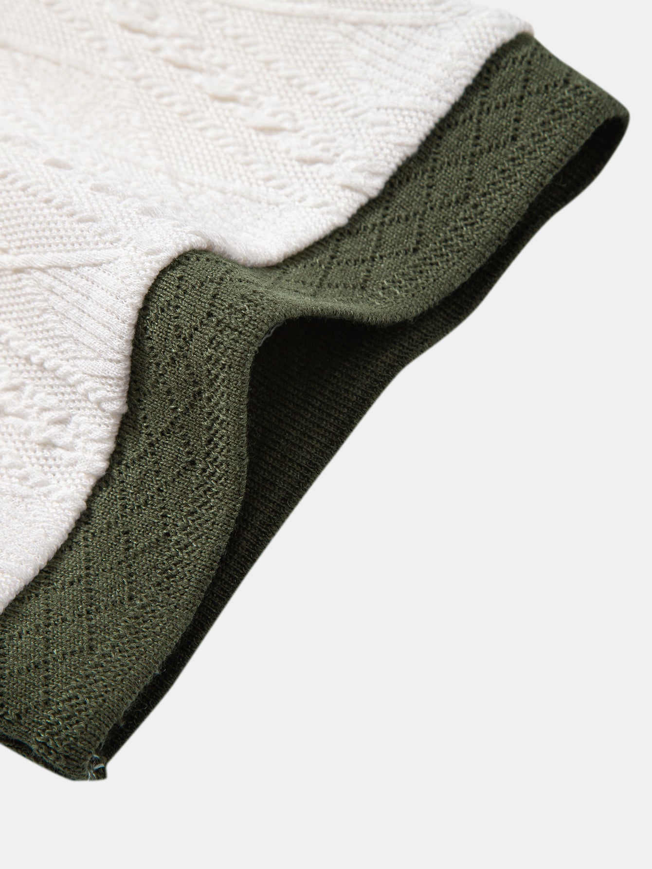 Contrast Collar Geometric Jacquard Knit Polo