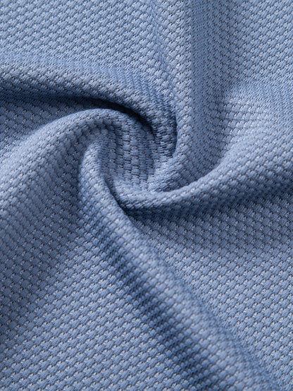 Pineapple Textured Zipper Polo