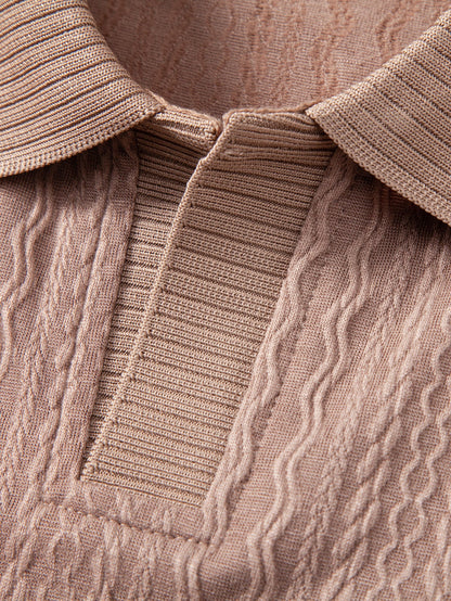 Twisted Jacquard Johnny Collar Polo