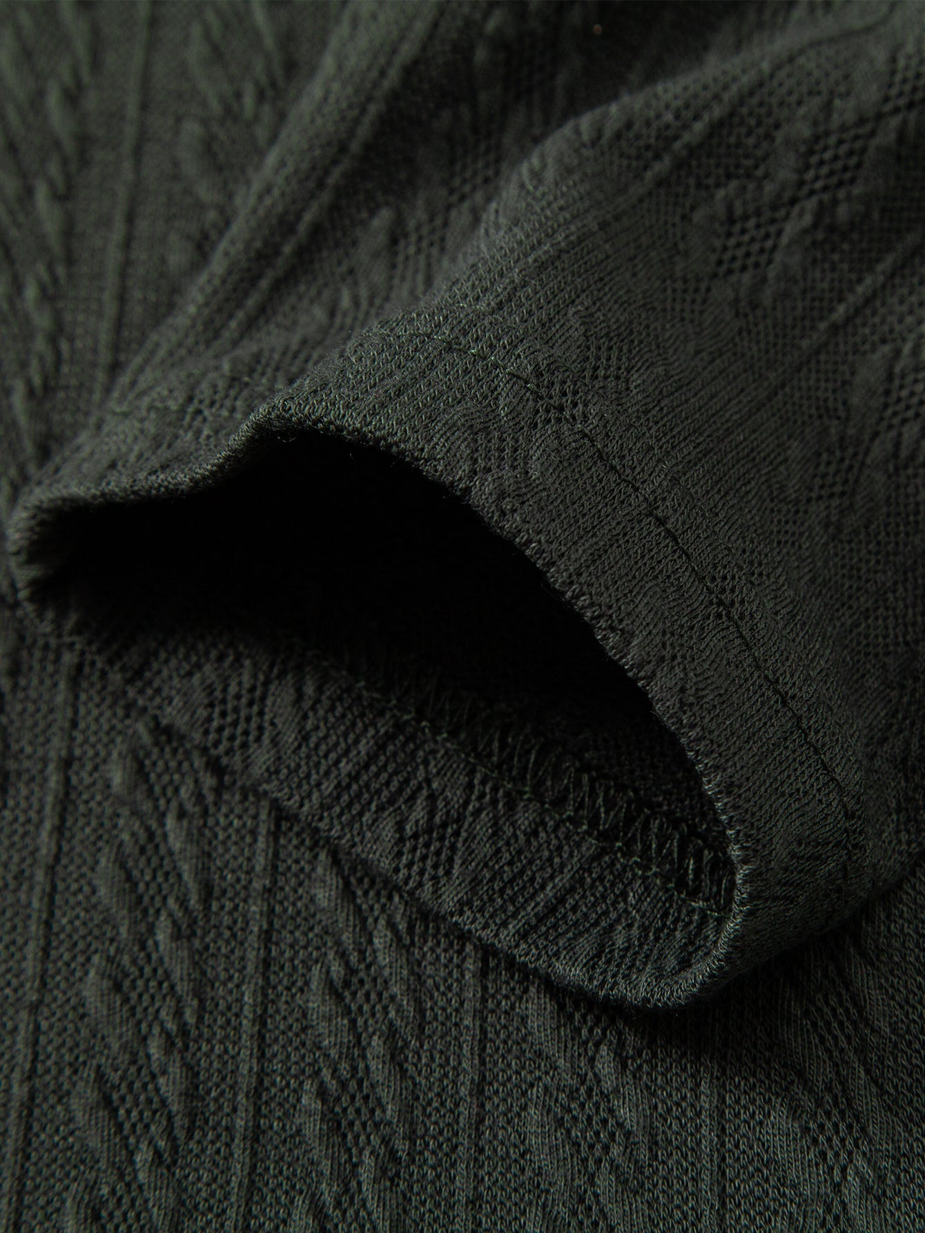 Long Sleeve Twist Jacquard Polo Shirt