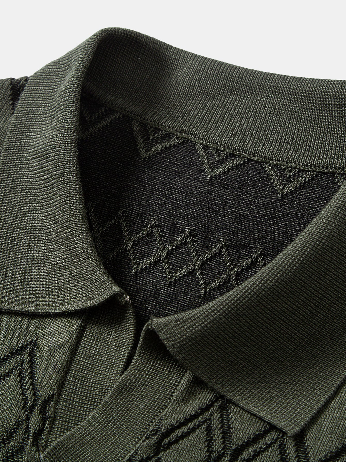 Geometric Jacquard Johnny Collar Polo
