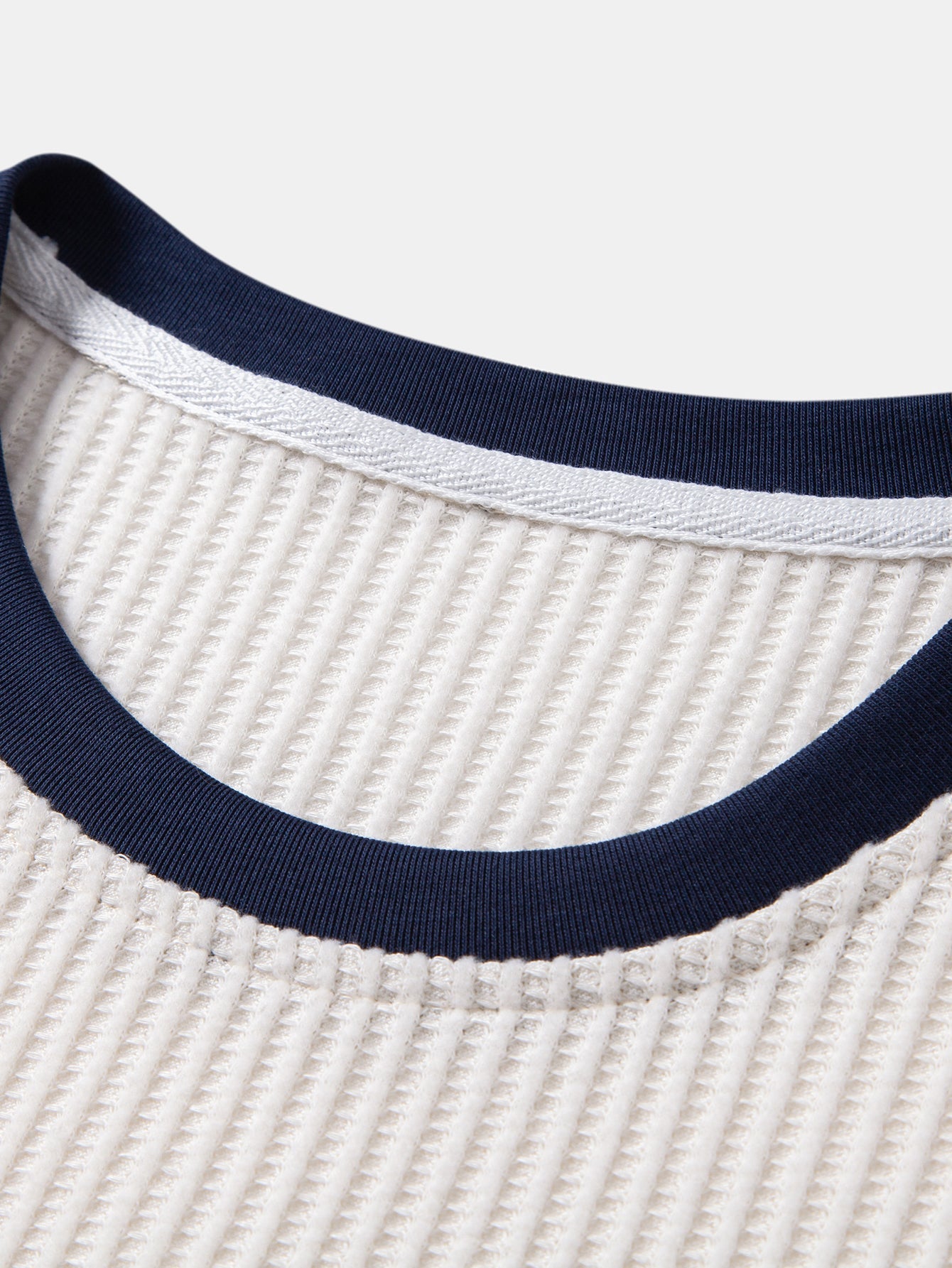 Contrast Waffle T-Shirt With Pocket