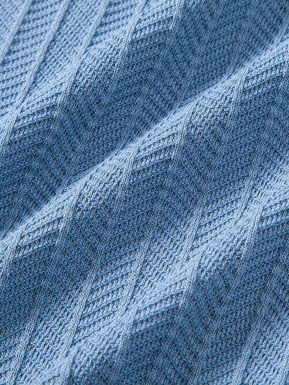 Contrast Textured Knit Polo