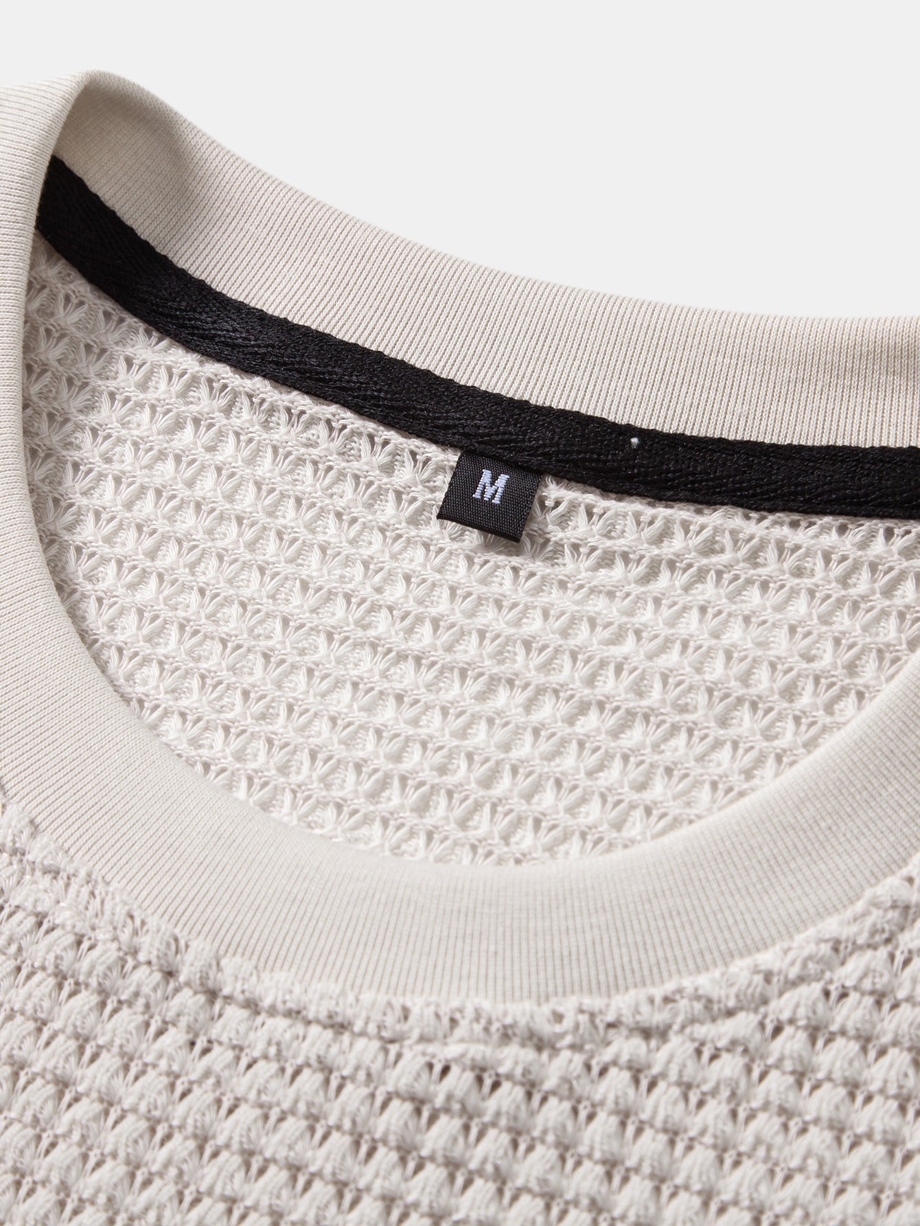 Short Sleeve Waffle Ribbed Hem T-Shirt