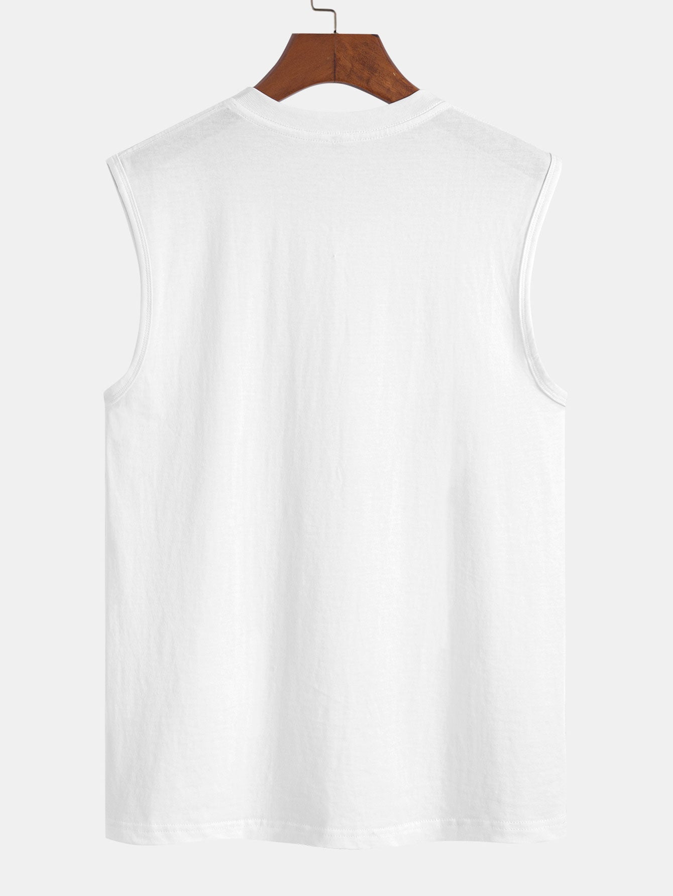 Solid Cotton Sleeveless T-Shirt
