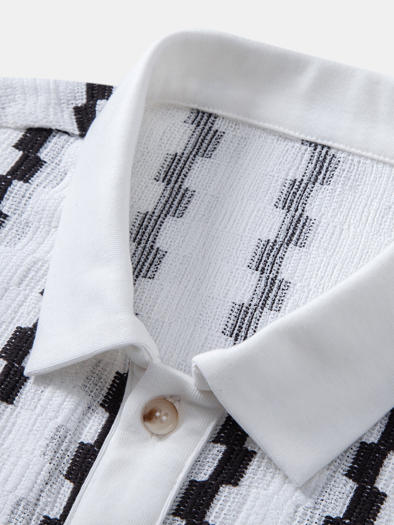 Plaid Jacquard Button Up Shirt