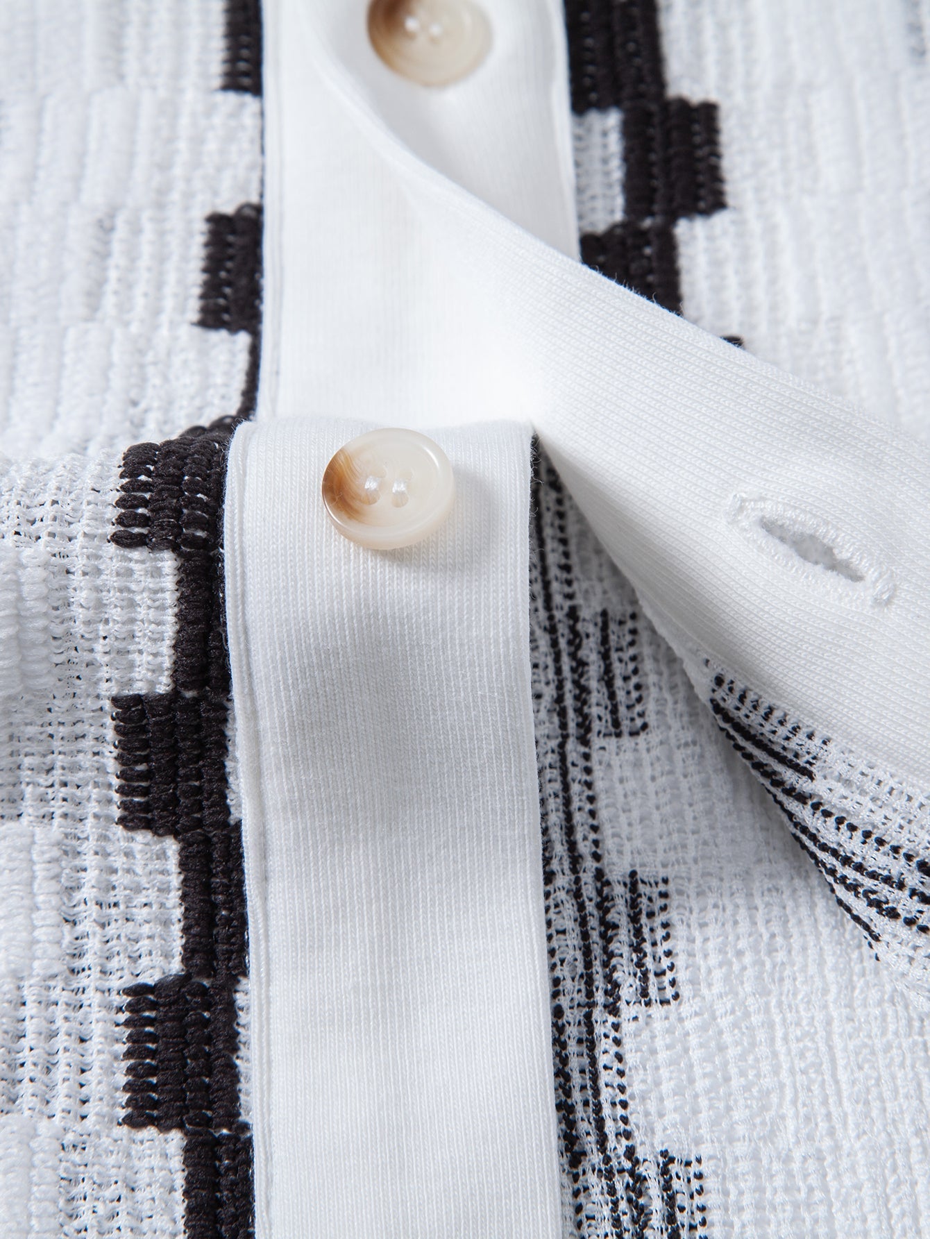 Plaid Jacquard Button Up Shirt